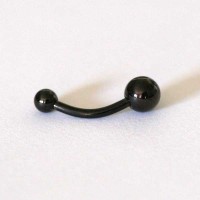 Piercing Umbigo Banana Bell Pequena Aço Cirurgico Black Line 1,6mm x 10mm