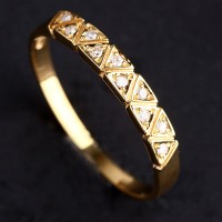 Anel de Ouro Amarelo com 10 Diamante de 1 Ponto