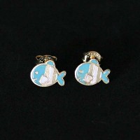 Semi Earring Jewelry Gold Plated Fish