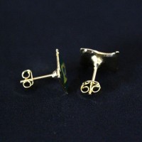 Earring Gold Plated Jewelry Semi Flag of Brazil