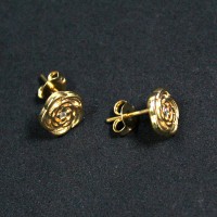 Semi Earring Jewelry Gold Plated Flower