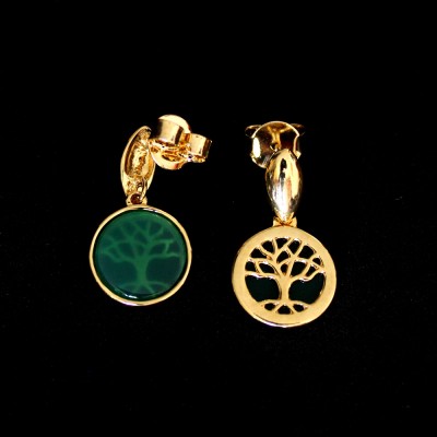 Gold Plated Semi Jewelry: Ring, Earrings and Pendants with Natural Stones