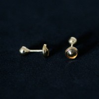 Earring Gold Plated Jewelry Semi Bolinha