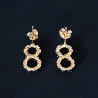 Semi Jewelry Earring Plated Gold Medium Infinite Strass Zirconia Stones