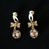 Semi Earring Jewelry Medium Gold Plated Tie Fireball