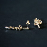 Semi Earring Jewelry Gold Plated Love